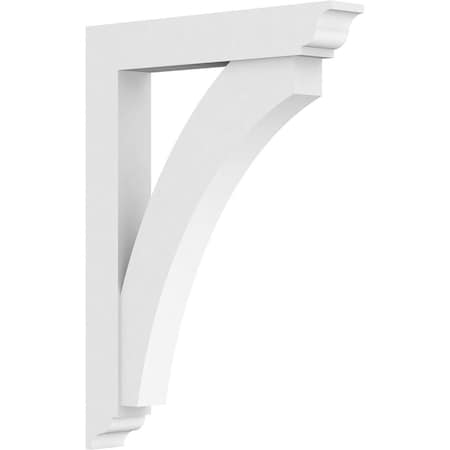 Ekena Millwork Standard Thorton Architectural Grade PVC Bracket with Traditional Ends, 3"W x 24"D x 32"H BKTP03X24X32THR01